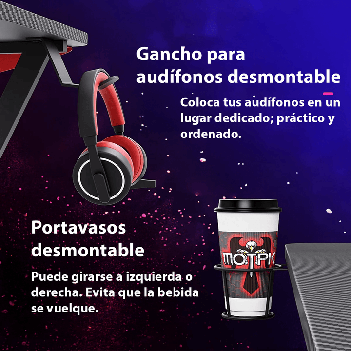 Escritorio Gamer en L Esquinero para Computadora Estudio Oficina - Tecneu
