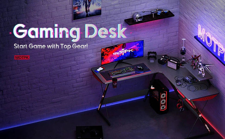 Escritorio Gamer en L Esquinero para Computadora Estudio Oficina - Tecneu