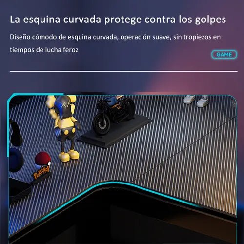 Escritorio Gamer L120 Metal Esquinero Fibra Carbono Oficina - Tecneu