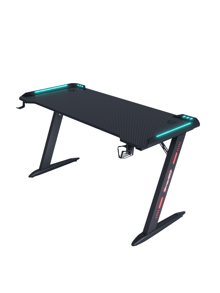 Escritorio Gamer Minimalista Rgb Porta Vaso Estructura Metal - Tecneu