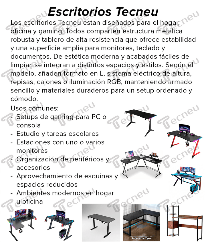 Escritorio Repisas y Cajones para Computadora Estudiantil y Hogar Marrón - Tecneu