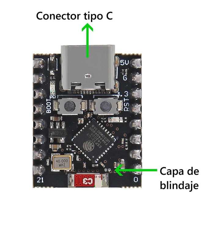 ESP32 - C3 Super Mini 160MHz 4MB WiFi Bluetooth USB Tipo - C - Tecneu