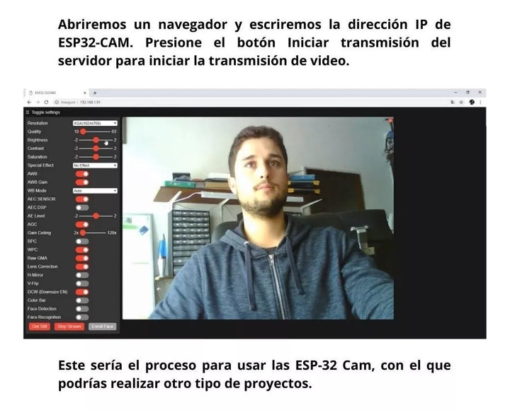 Esp32 Cam Ov2640 Wifi + Bluetooth Camara 2mp Desarrollo - Tecneu