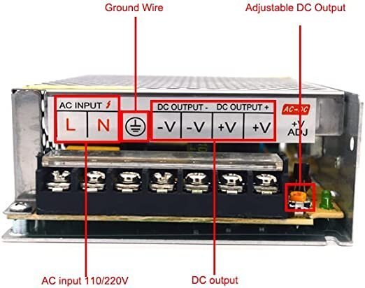 Fuente Conmutada Alimentacion 12v 10a 120w 110VAC 19.9x9.8x4.2cm - Tecneu