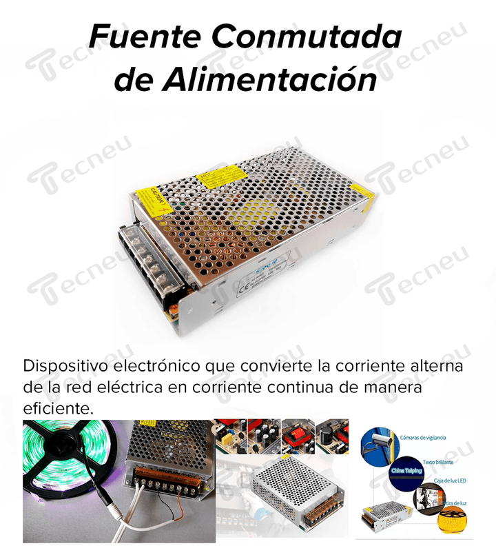 Fuente Conmutada De Alimentación 12v 30a 360w, 110/220vac Con Ventilador - Tecneu