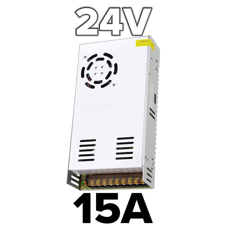 Fuente De Alimentación Conmutada 24V 15A 360w 21.5x11.5x5cm Con Ventilación Forzada - Tecneu