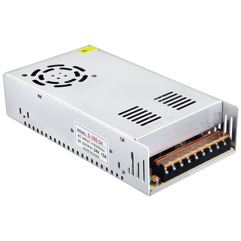 Fuente De Alimentación Conmutada 24V 15A 360w 21.5x11.5x5cm Con Ventilación Forzada