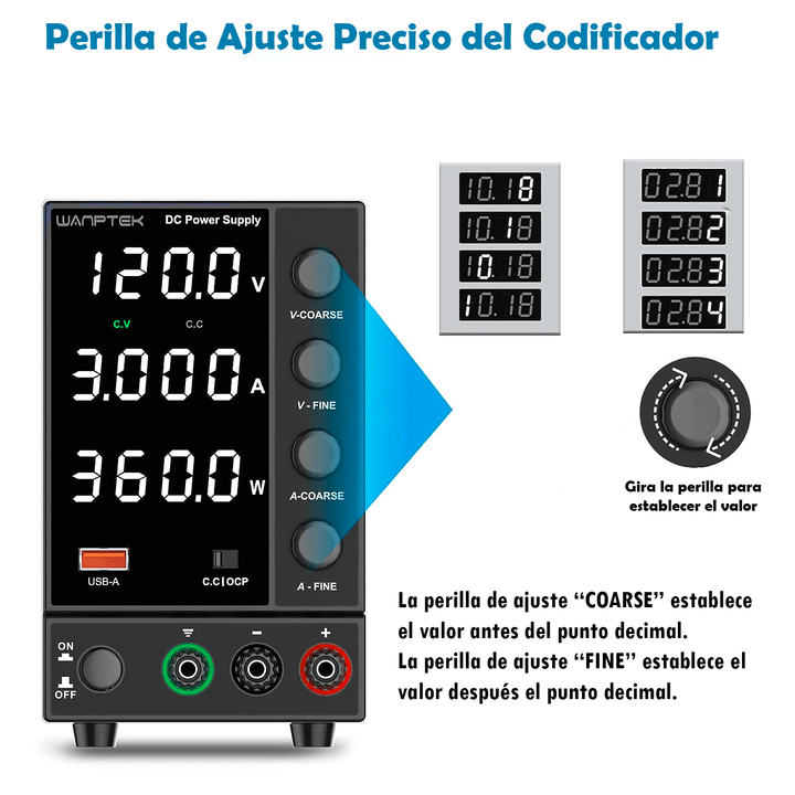 Fuente De Alimentación Conmutada Regulada 0 - 30v 0 - 5a Wanptek DPS305U Laboratorio - Tecneu