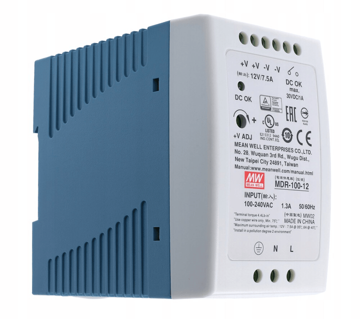 Fuente de alimentación MDR - 100 - 12 industrial conmutada 12V 7.5A - Tecneu