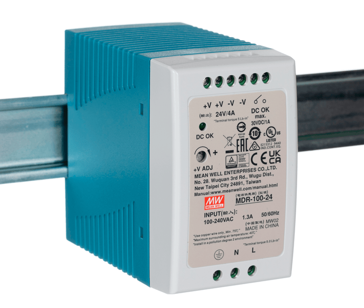 Fuente de alimentación MDR - 100 - 24 industrial conmutada 24V 4A - Tecneu