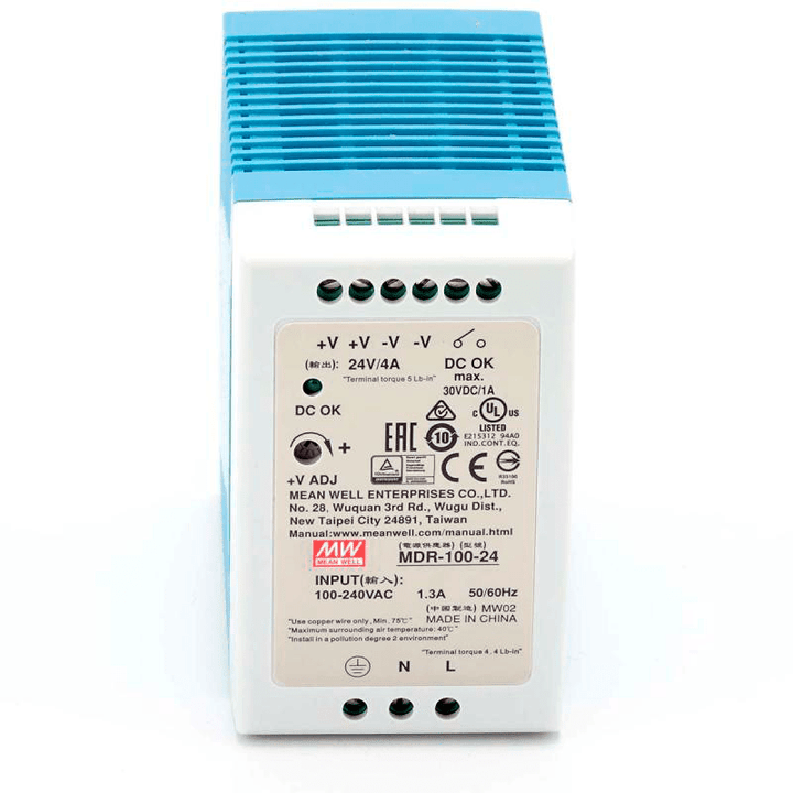 Fuente de alimentación MDR - 100 - 24 industrial conmutada 24V 4A - Tecneu