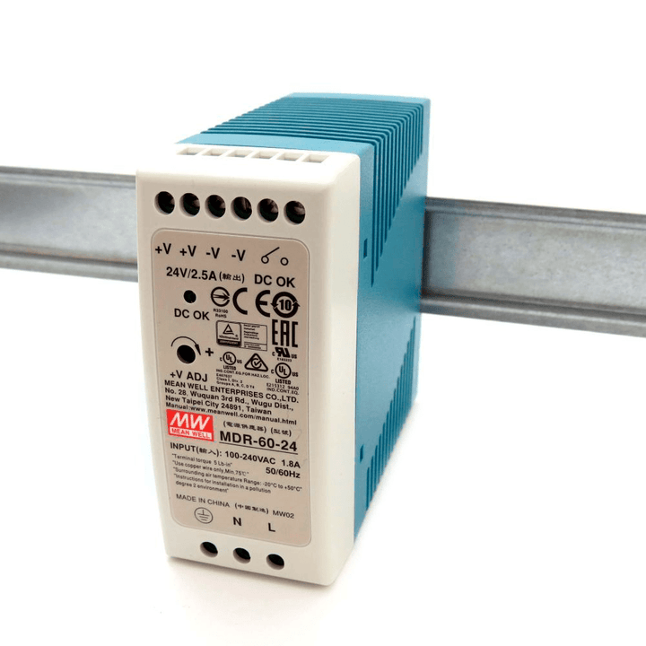 Fuente de alimentación MDR - 60 - 24 industrial conmutada 24V 2.5A - Tecneu
