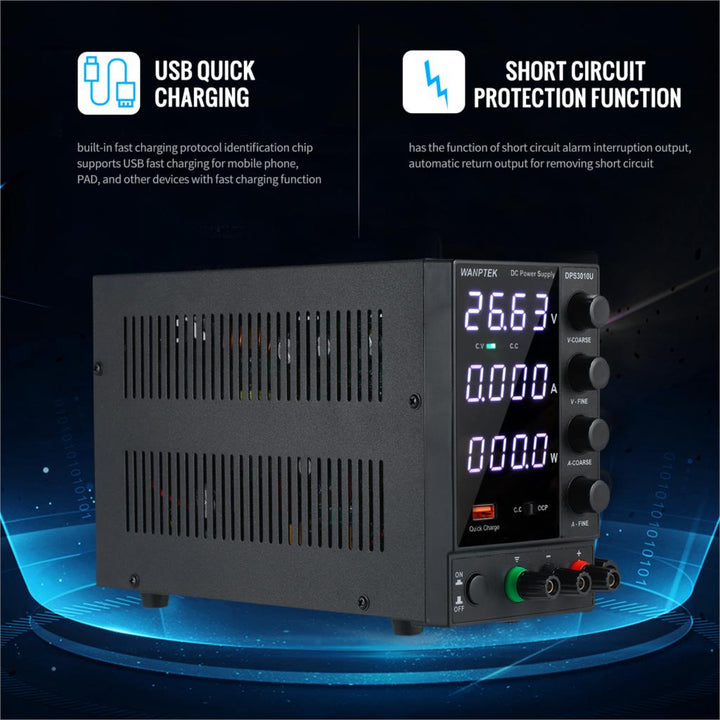 Fuente De Alimentación Ajustable NPS3010W - 0-30V, 0-10A, 300W, 220V, Pantalla Digital, Ideal Para Laboratorio O Proyectos Electrónicos