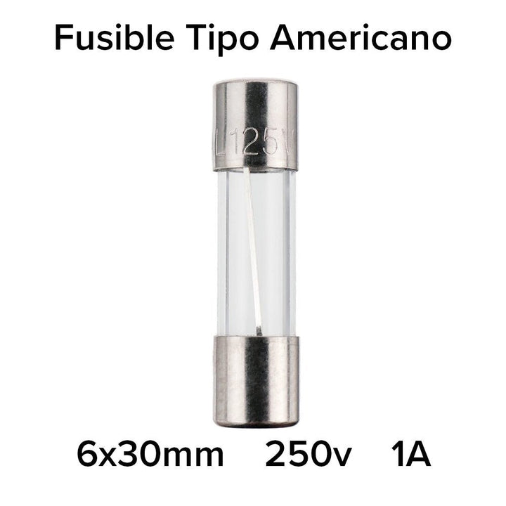 Fusible Tipo Americano 6x30mm 250V 1A - 10A Protección - Tecneu