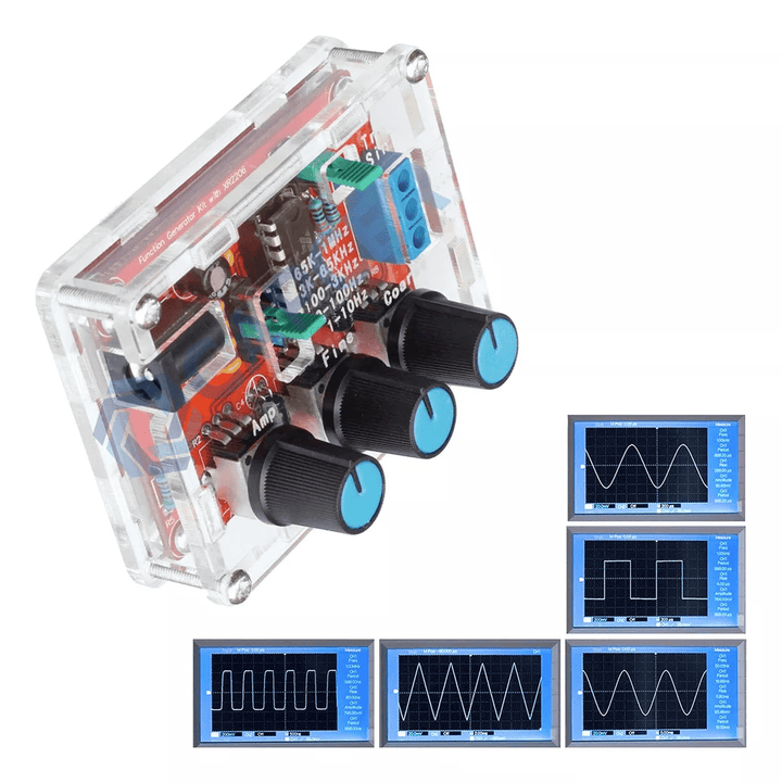 Generador De Funciones Xr2206 + Caja Acrilica + Eliminador - Tecneu