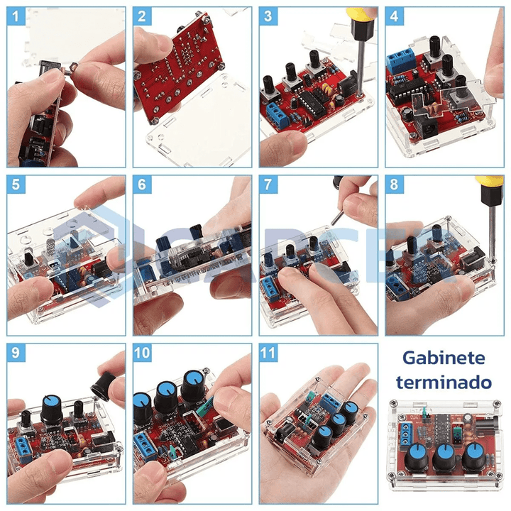 Generador De Funciones Xr2206 + Caja Acrilica + Eliminador - Tecneu