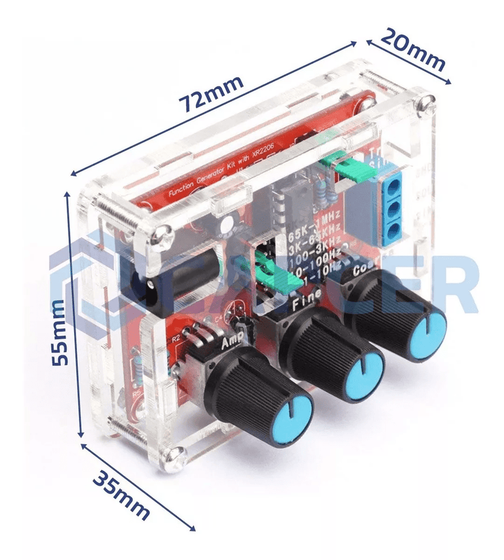 Generador De Funciones Xr2206 + Caja Acrilica + Eliminador - Tecneu