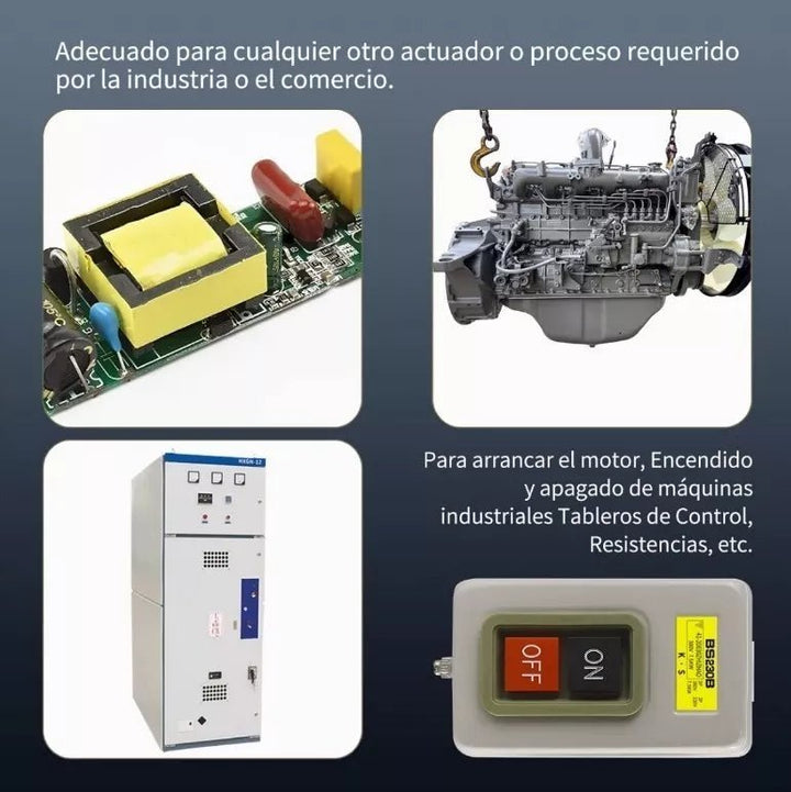 Interruptor Boton Encendido Y Apagado ON OFF 110/380v 10a 3p - Tecneu