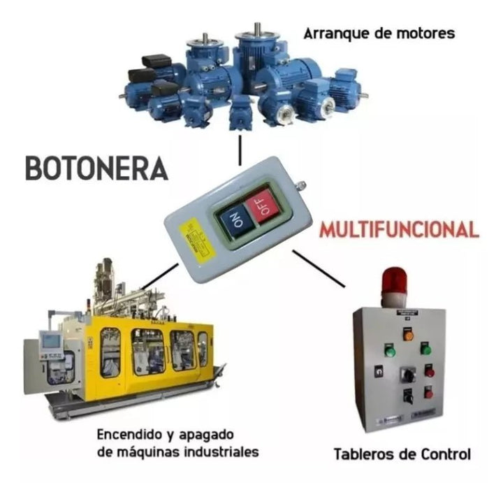 Interruptor Boton Encendido Y Apagado On Off 110/380v 30a 3p - Tecneu