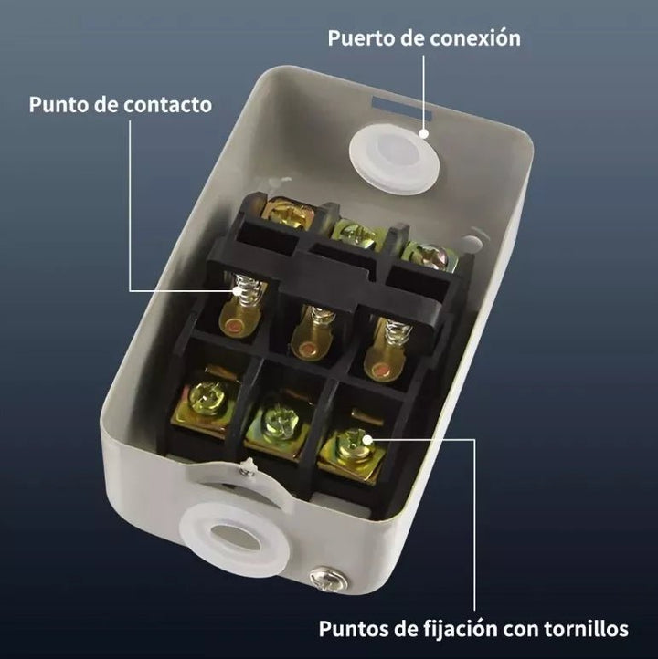 Interruptor Boton Encendido Y Apagado On Off 110/380v 30a 3p - Tecneu