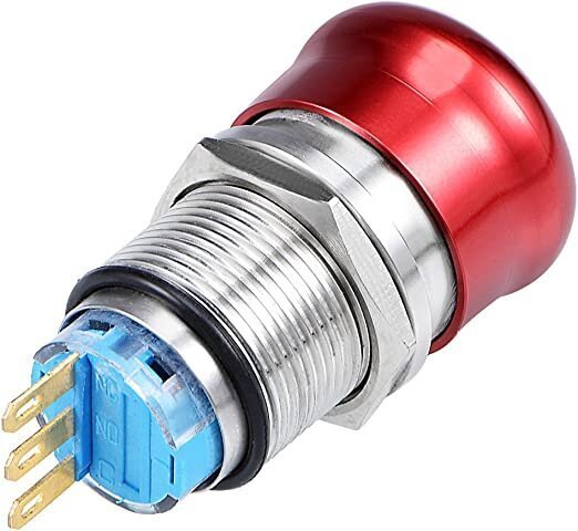 Interruptor Botón Parada De Emergencia De Aluminio 19mm - Tecneu