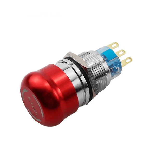 Interruptor Botón Parada De Emergencia De Aluminio 19mm - Tecneu