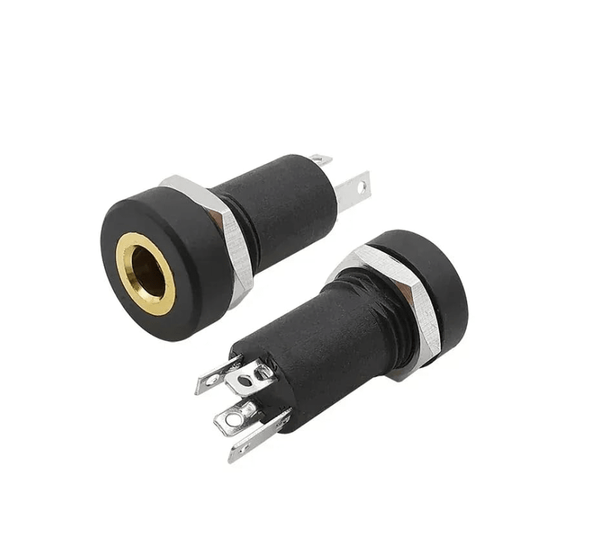 Jack de Audio Estéreo 3.5 mm 4 Pines con tuerca