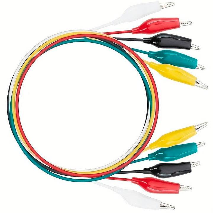Kit 10 Cables De Prueba Pinzas Caiman Doble Punta Electricos - Tecneu