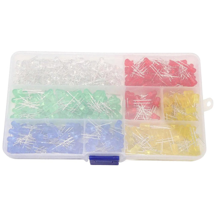 Kit 1000 Led Difusos Blanco, Amarillo, Azul, Verde, Rojo, Con Caja Organizadora - Tecneu
