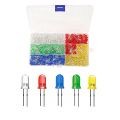 Kit 1000 Led Difusos Blanco, Amarillo, Azul, Verde, Rojo, Con Caja Organizadora