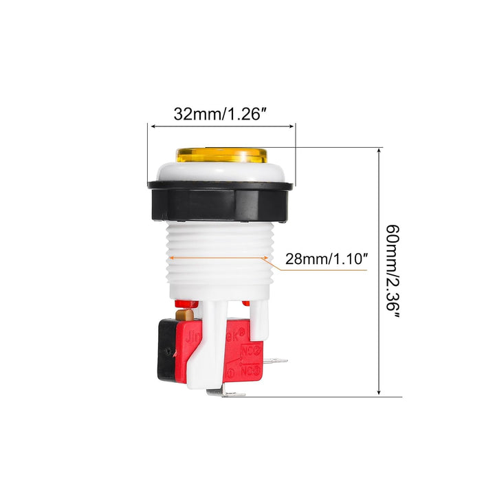 Kit 12 Piezas Botón Arcade Maquinita Bicolor 32mm Microswitch - Tecneu