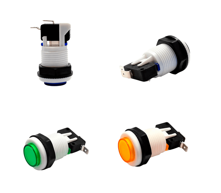 Kit 12 Piezas Botón Arcade Maquinita Bicolor 32mm Microswitch - Tecneu