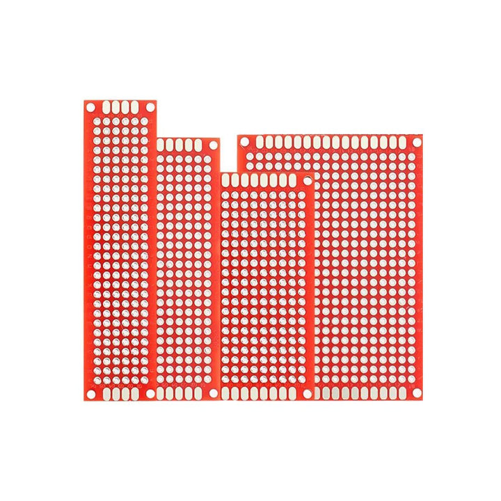 Kit 20 Placas Fenólicas Perforada 4 Tamaños Doble Cara PCB Rojo - Tecneu