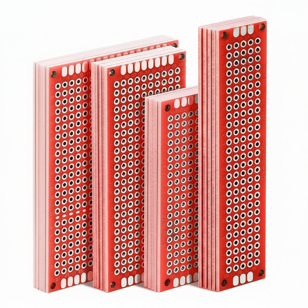 Kit 20 Placas Fenólicas Perforada 4 Tamaños Doble Cara PCB Rojo