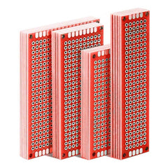 Kit 20 Placas Fenólicas Perforada 4 Tamaños Doble Cara PCB Rojo