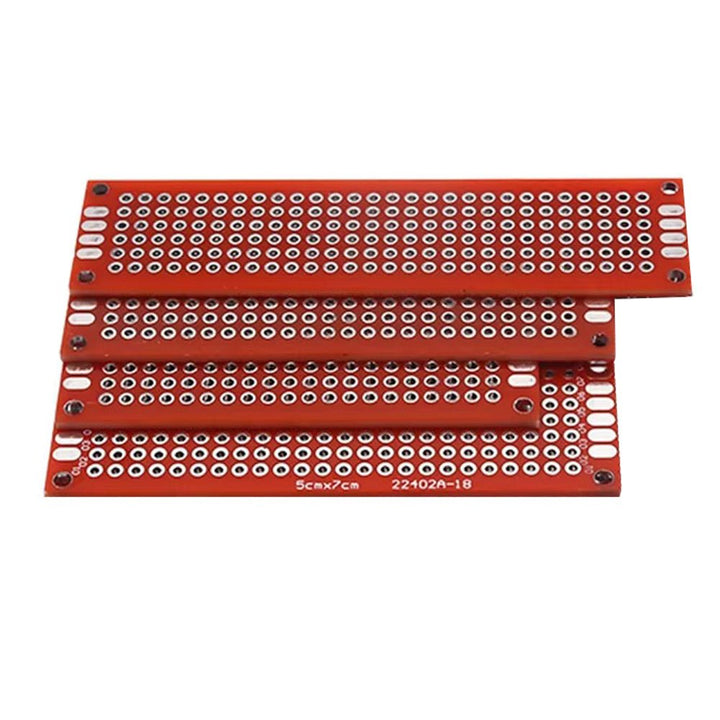 Kit 20 Placas Fenólicas Perforada 4 Tamaños Doble Cara PCB Rojo - Tecneu
