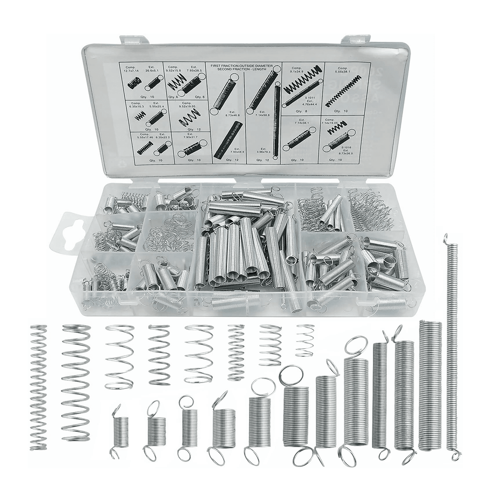 Kit 200 piezas de resortes de compresión y extensión