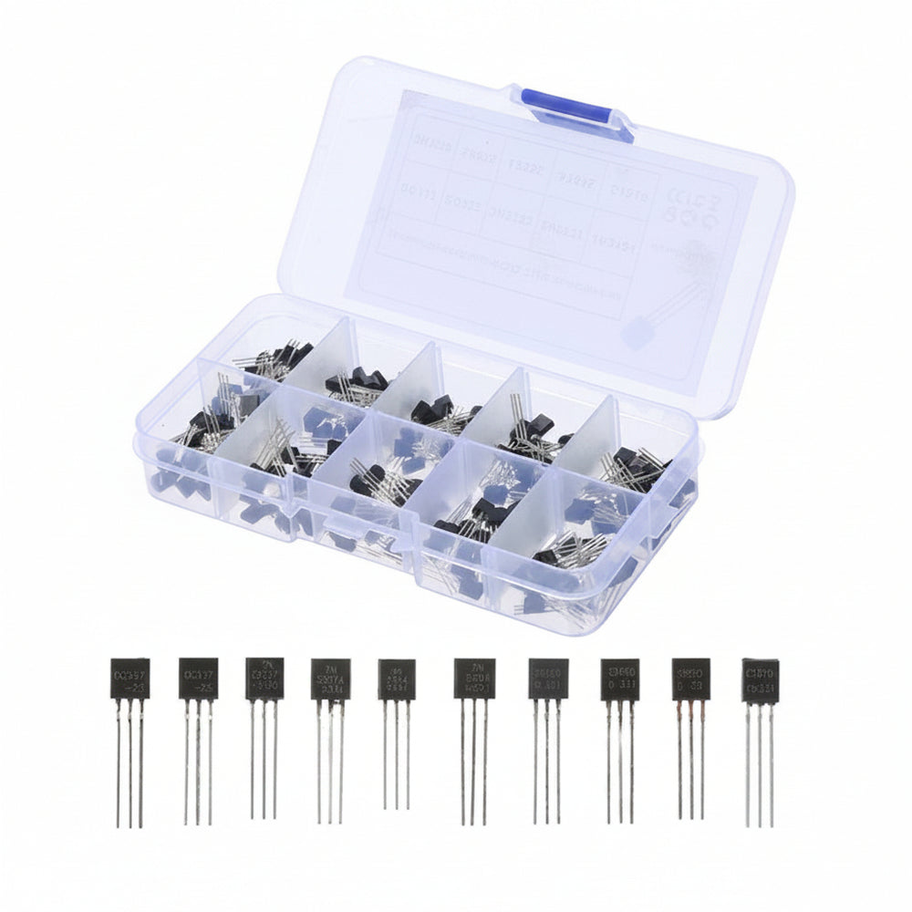 Kit 200 Transistores 10 Variantes Tipo To92 NPN PNP En Caja
