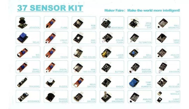 Kit 37 Sensores Tarjeta de desarrollo, Pic, Rapberry - Tecneu