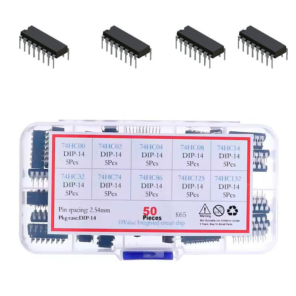 Kit 50 Compuertas Lógicas 10 Tipos 74HC00 A 74HC132 - Tecneu