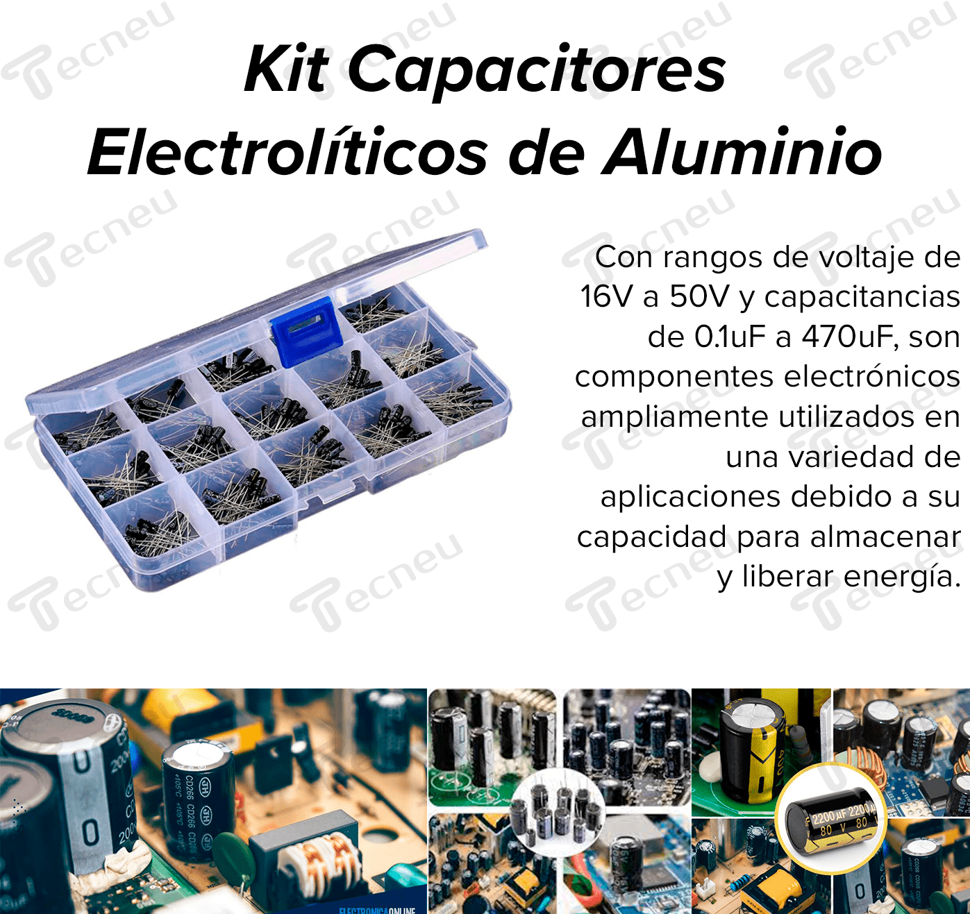 500 Unidades, 0,1uf-1000uf, 24 Tipos De Condensadores Electr | Cuotas