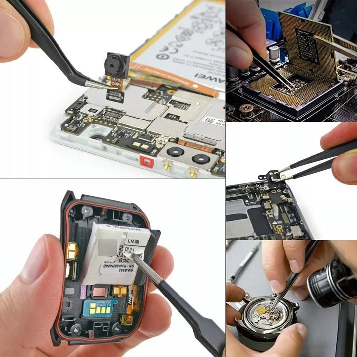 Kit 6 Pinzas Antiestaticas Precision Esd, Smd, Pcb, Celular - Tecneu