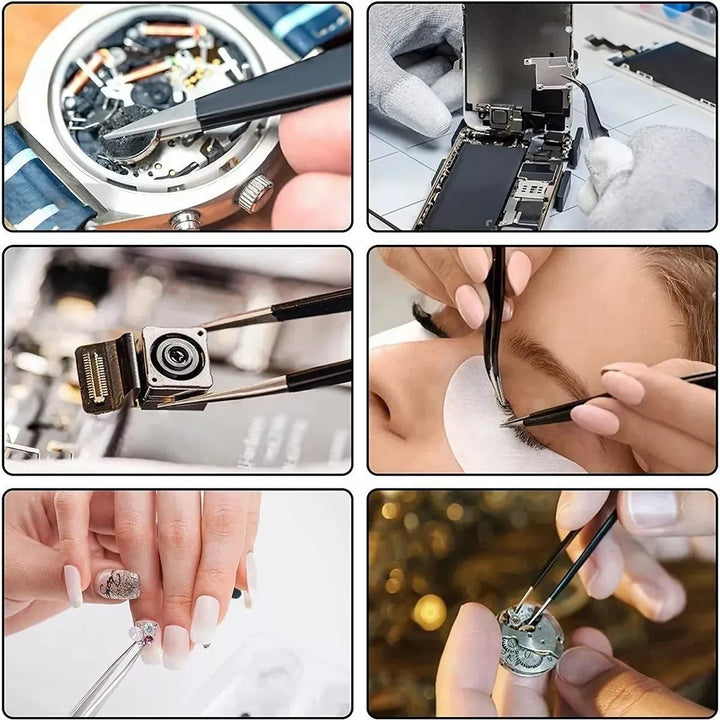 Kit 6 Pinzas Antiestaticas Precision Esd, Smd, Pcb, Celular - Tecneu