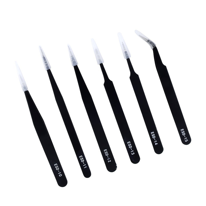 Kit 6 Pinzas Antiestaticas Precision Esd, Smd, Pcb, Celular - Tecneu