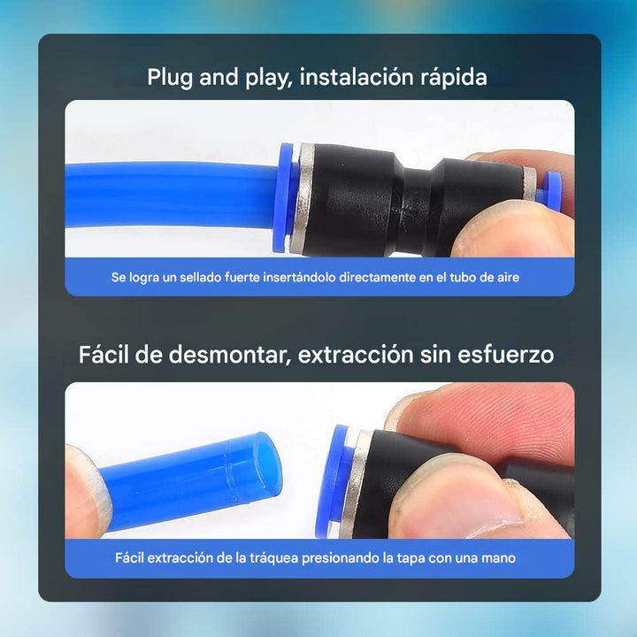 Kit 66pzs Conectores Neumáticos Para Manguera 6mm + 15pzs Pu5 - Tecneu