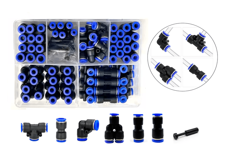 Kit 66pzs Conectores Neumáticos Para Manguera 6mm + 15pzs Pu5 - Tecneu