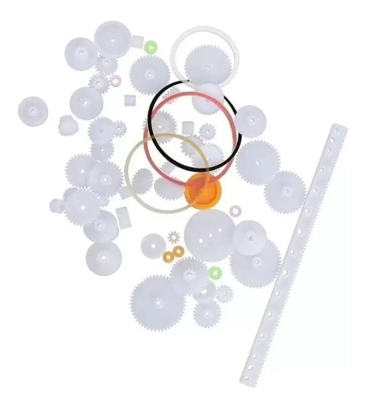 Kit 75 Piezas De Engranes, Poleas, Piñon, Cremallera De Plastico - Tecneu