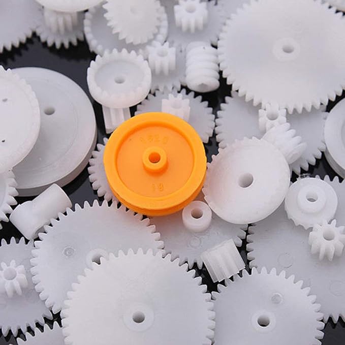 Kit 75 Piezas De Engranes, Poleas, Piñon, Cremallera De Plastico - Tecneu