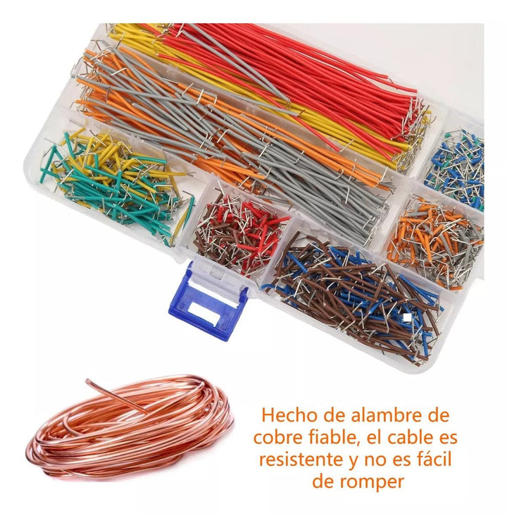 Kit 840 Cables Jumper Puente Pruebas Protoboard 14 Tamaños - Tecneu
