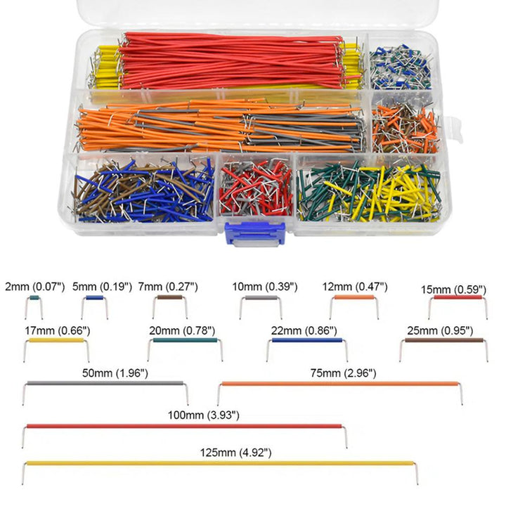 Kit 840 Cables Jumper Puente Pruebas Protoboard 14 Tamaños - Tecneu